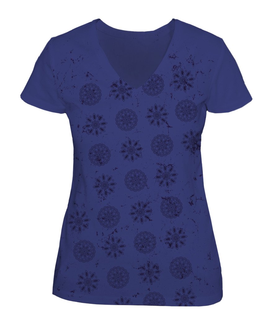 Magellan Outdoors Women's Allover Mini Medallion V-neck T-shirt