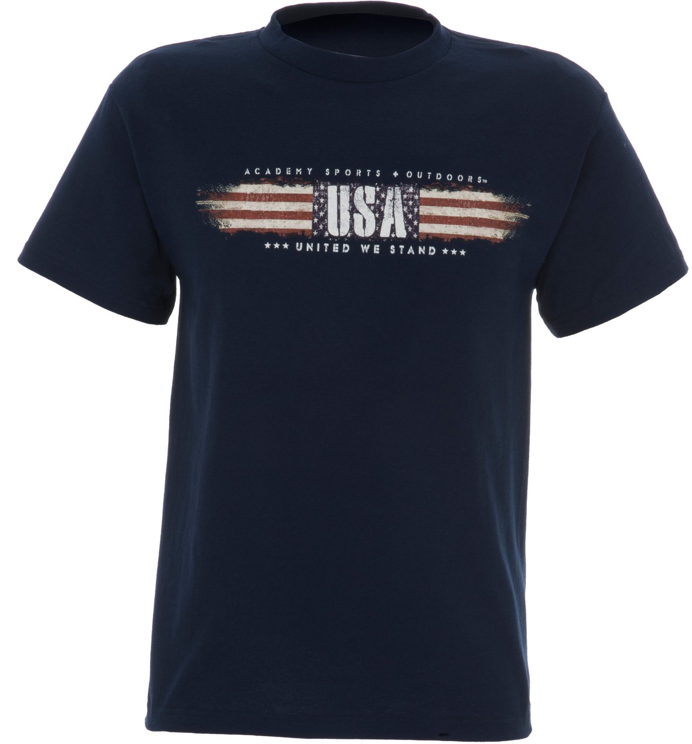 Academy Sports + Outdoors Men's United States Flag Stripe Printed Short Sleeve T-shirt