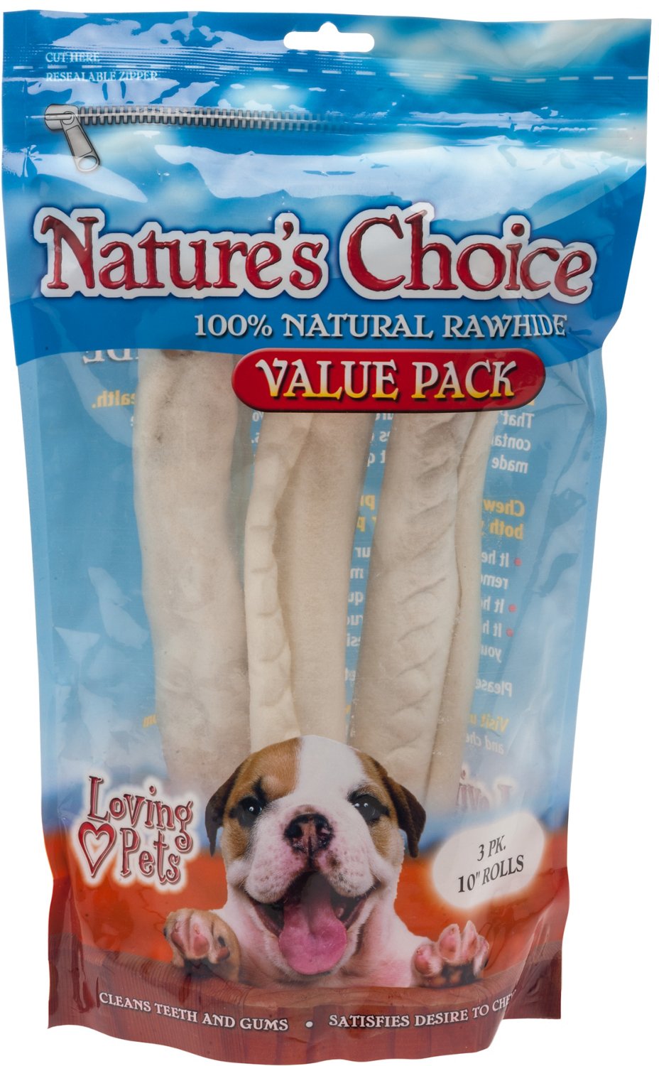 Nature's Choice Knotted Rawhide Retriever Rolls 3-Pack