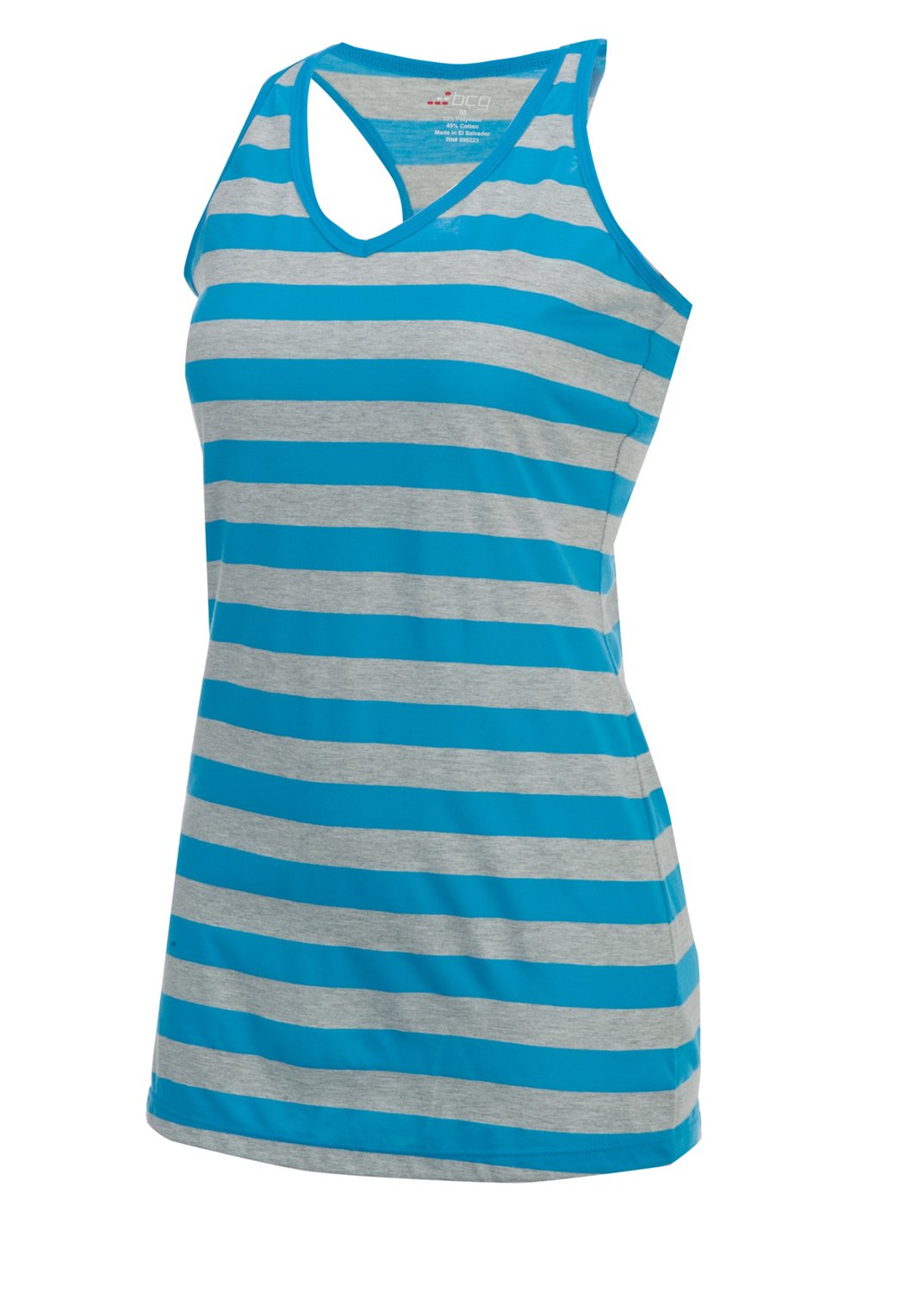 BCG Women's Heather Stripe Racerback V-neck Tank Top