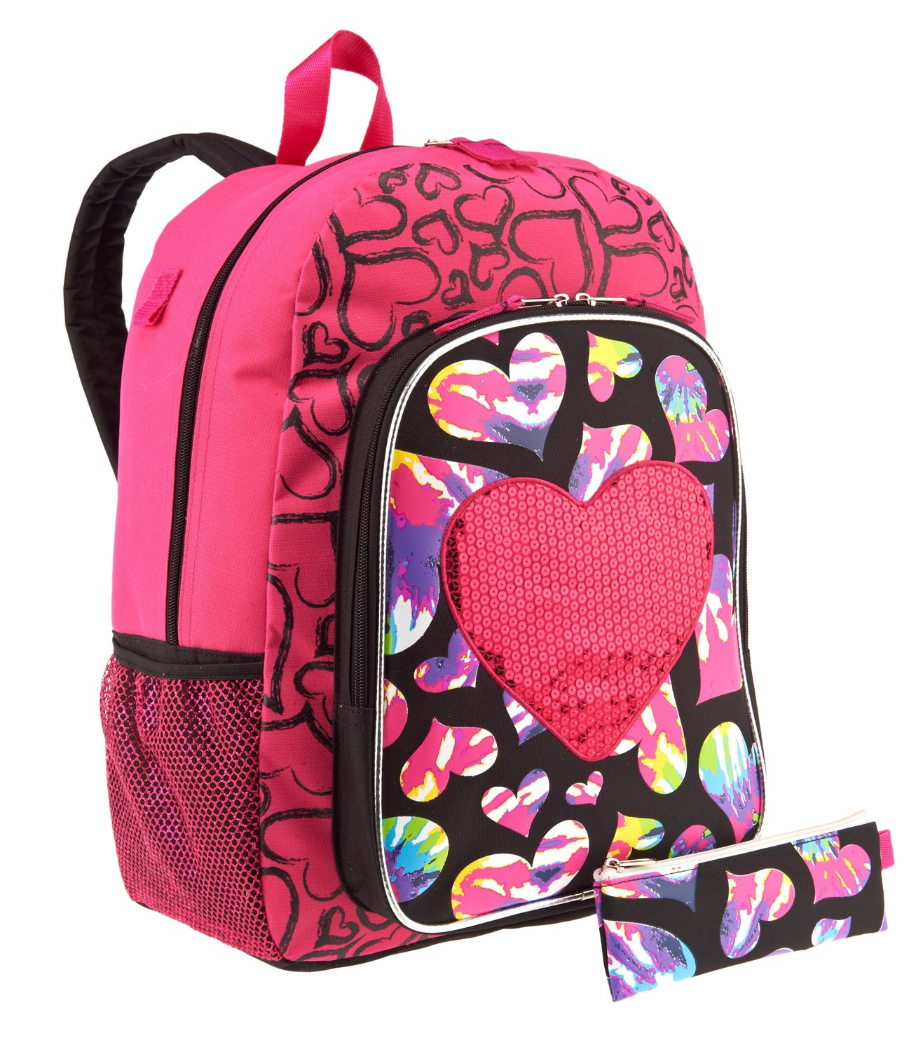 A. D. Sutton Girls' Glitter Love Peace Backpack