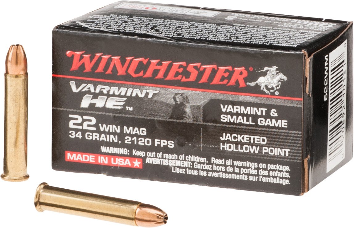 Winchester Varmint HE .22 Winchester Mag. 34-Grain Rimfire Ammunition