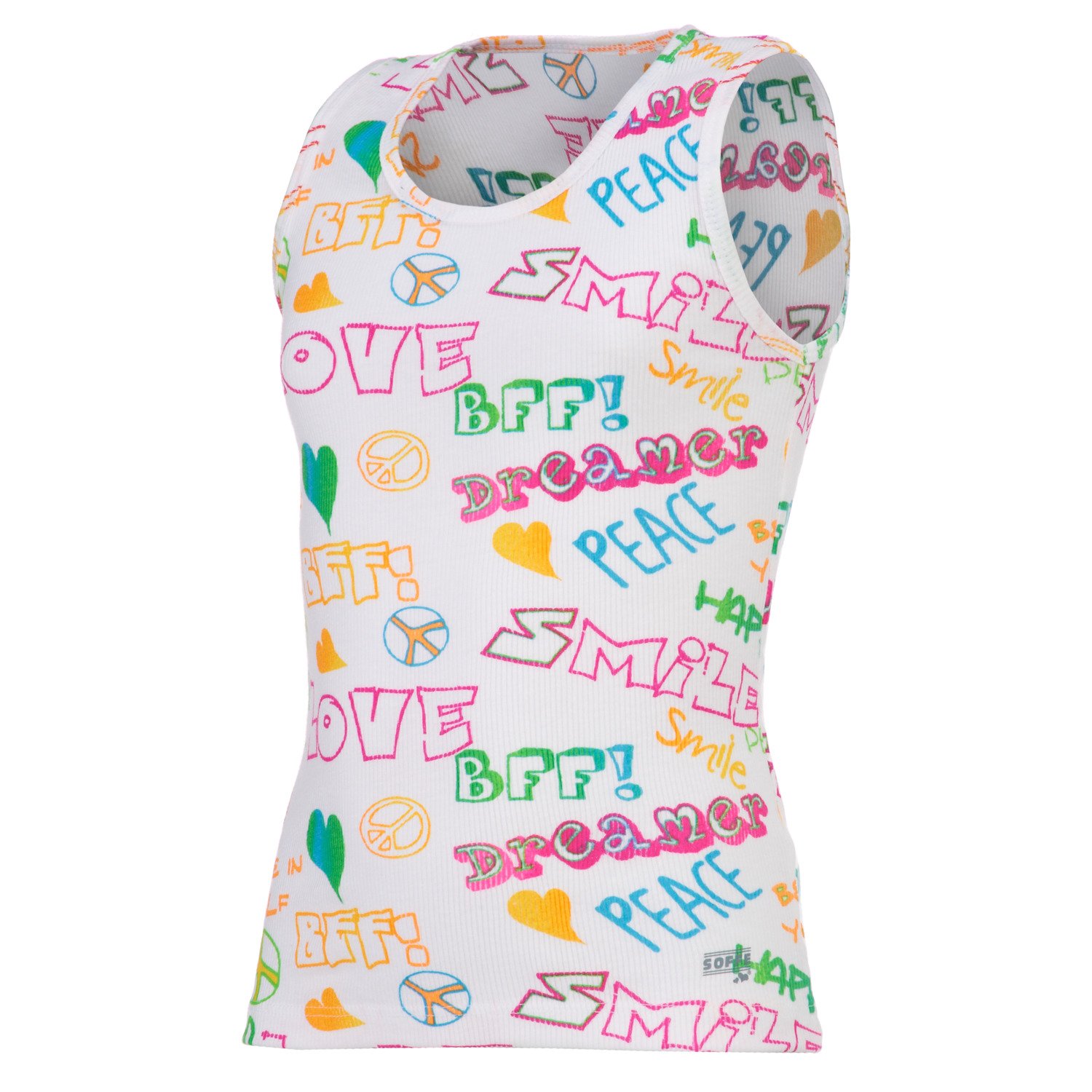 Soffe Girls' Allover Printed Boy-Beater Tank Top