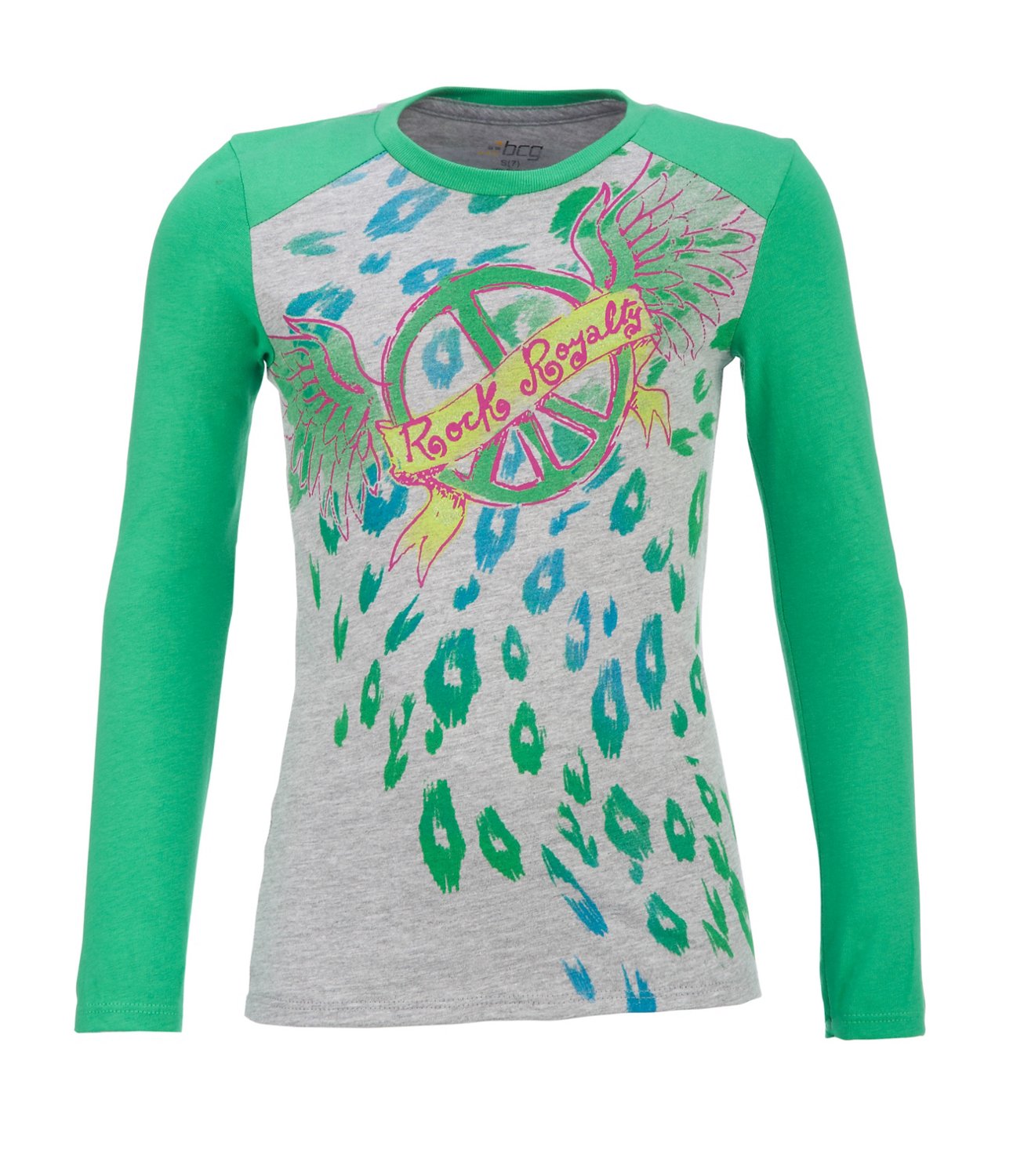 BCG Girls' Long Sleeve Crew Neck Graphic Top
