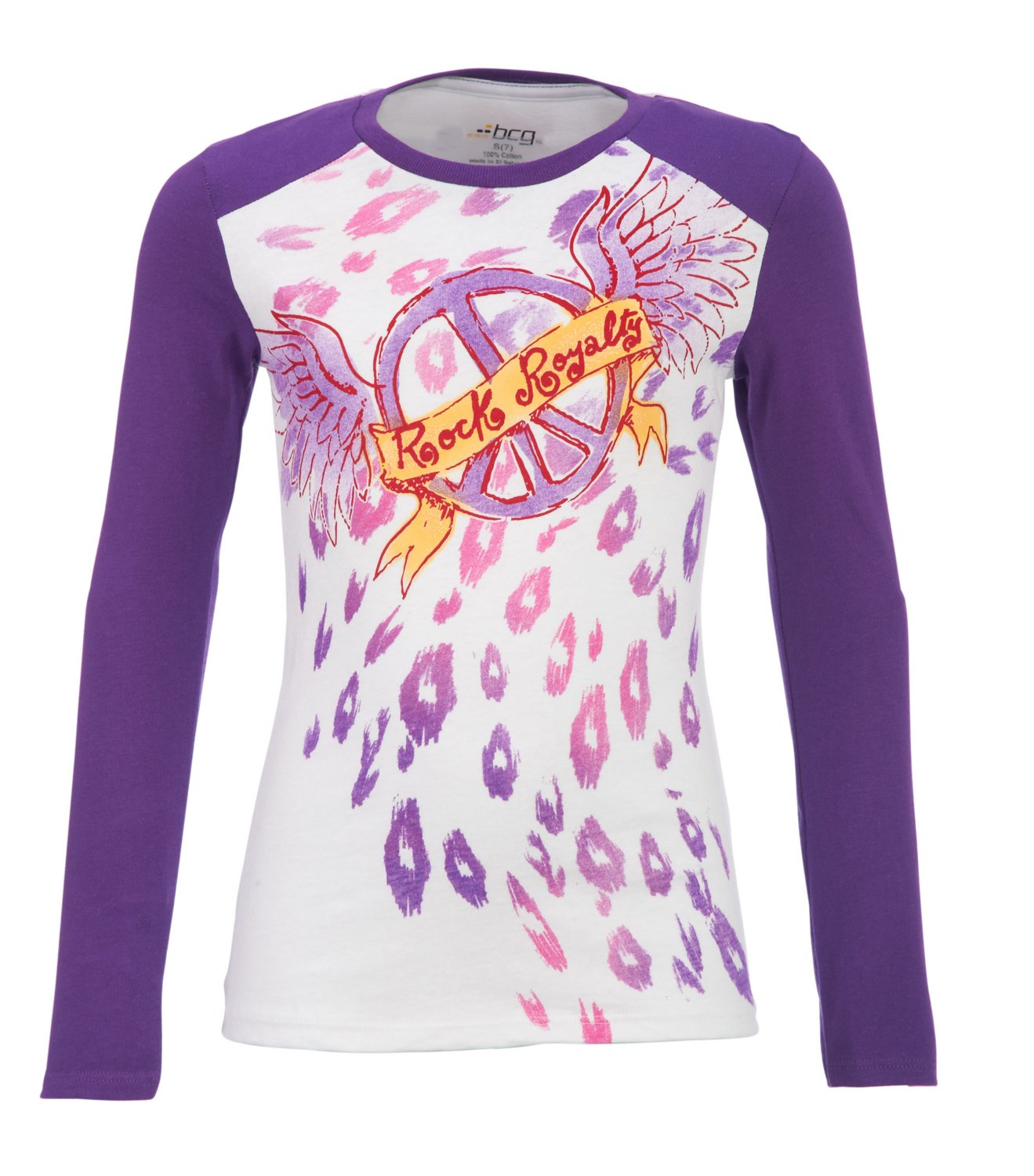 BCG Girls' Long Sleeve Crew Neck Graphic Top