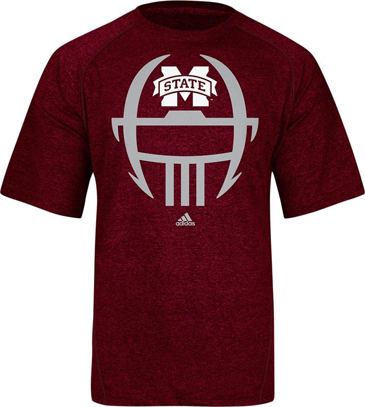 adidas Men's Mississippi State University Sideline Helmet Short Sleeve T-shirt thumbnail