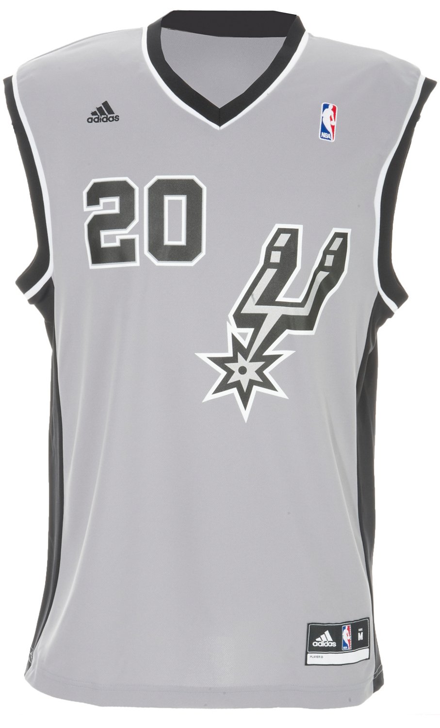 adidas Men's San Antonio Spurs Manu Ginobili #20 NBA Revolution 30 Replica Jersey