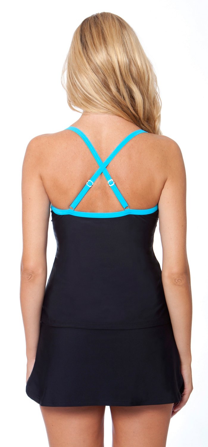 Magellan Outdoors Women's Floral Parade Cross Back Tankini Top thumbnail