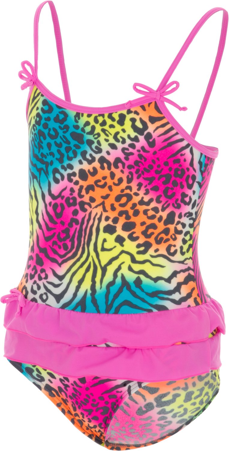 Malibu Girls' Wild One Swimsuit with Ruffles