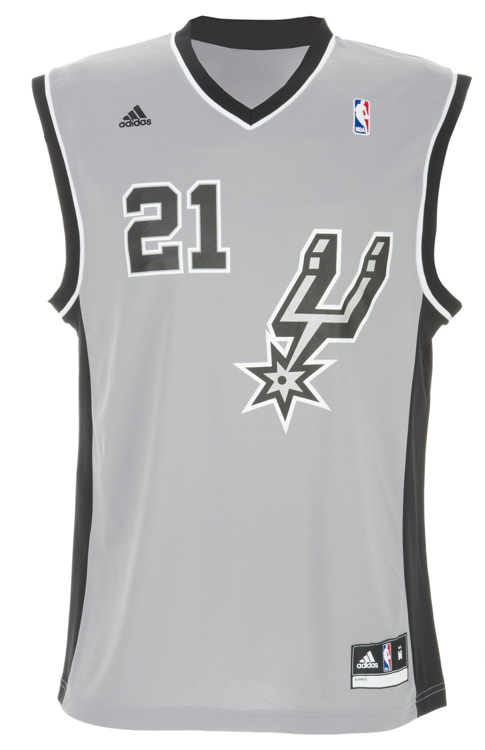 adidas Men's San Antonio Spurs Tim Duncan #21 NBA Revolution 30 Replica Jersey