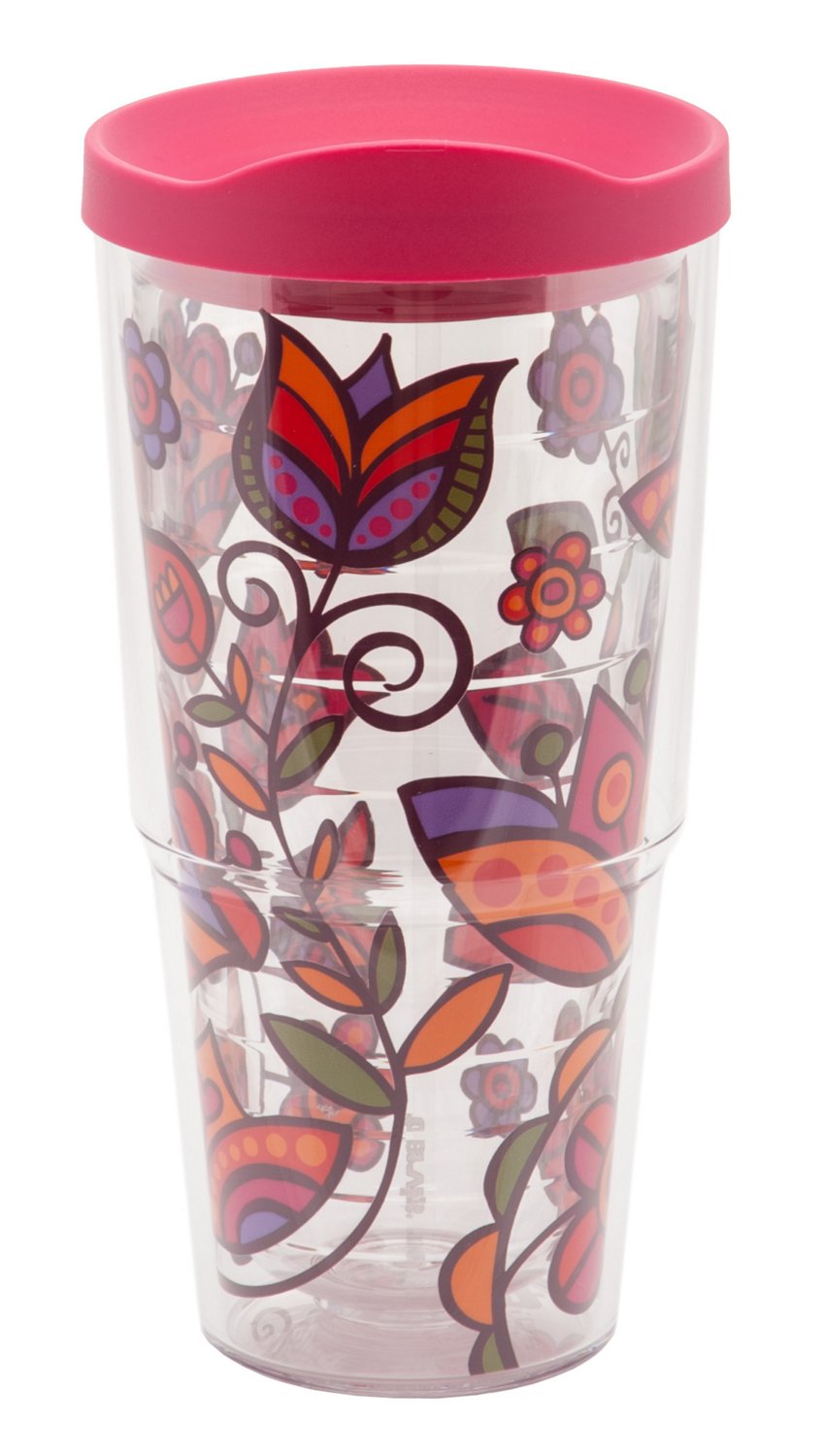 Tervis Molly Z Pink Flowers Wrap 24 oz. Tumbler with Lid