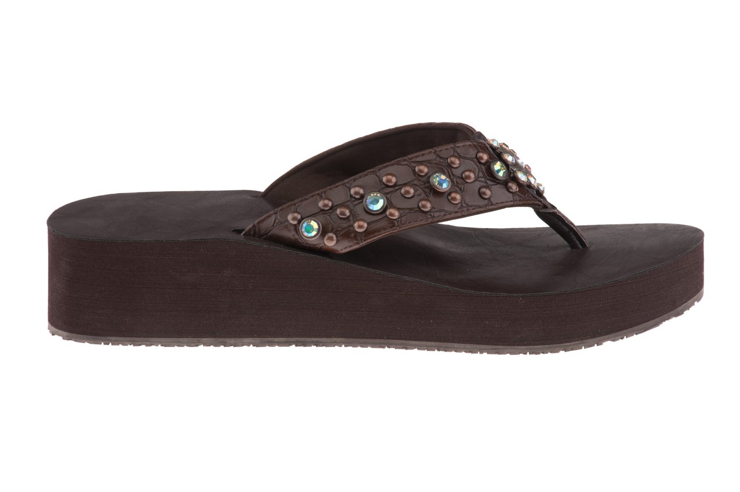 Gotta Flurt Women's Diamond Collection Mid-High Thong Wedge Sandals