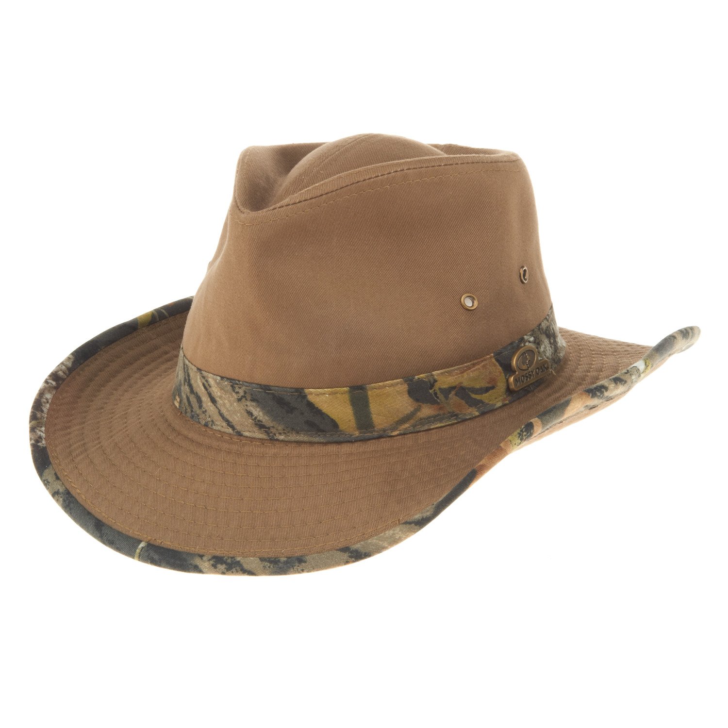 Academy Sports + Outdoors Men's Twill Outback Hat with Mossy Oak Trim