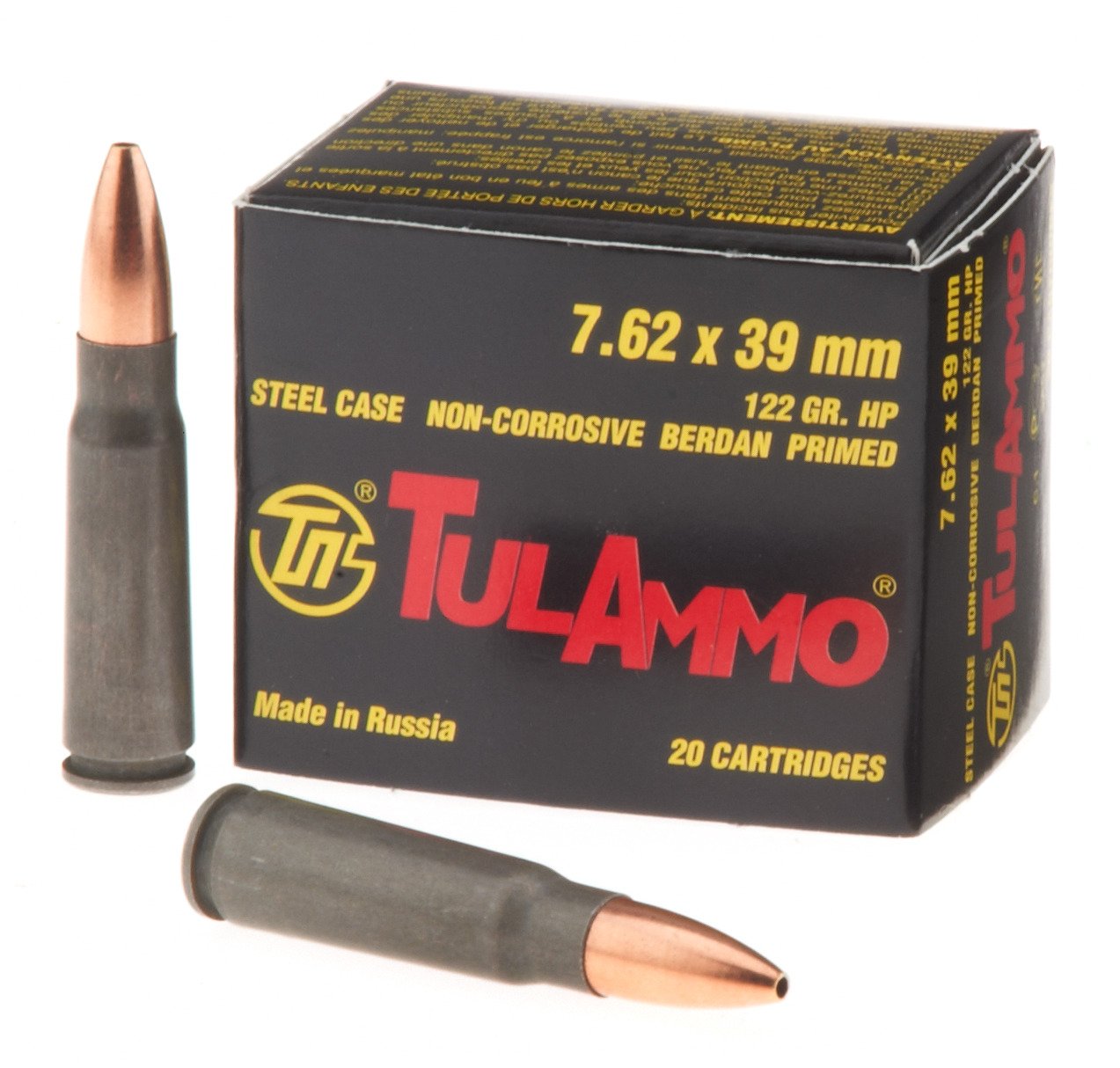 TulAmmo 7.62 x 39mm HP 122-Grain Centerfire Rifle Ammunition
