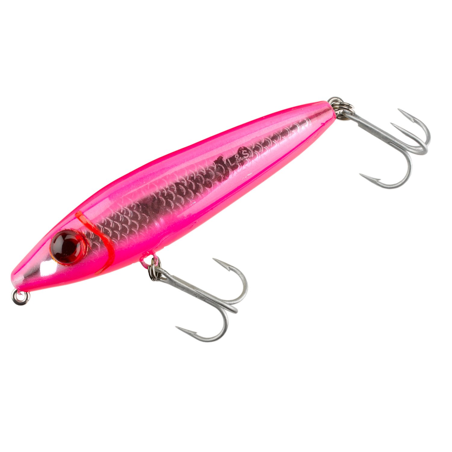Flourescent Hot Pink Back & Belly/Silver Scale