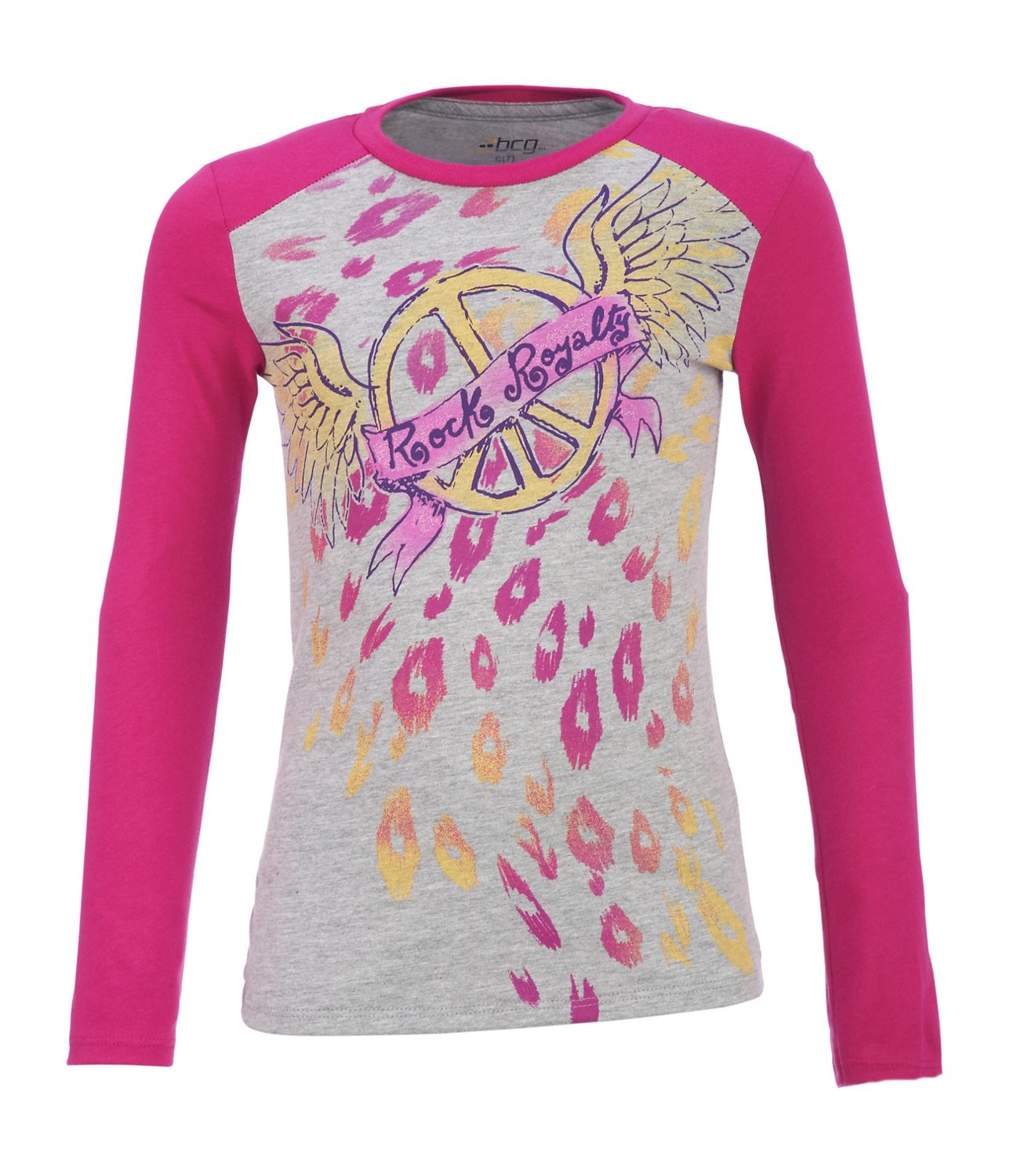 BCG Girls' Long Sleeve Crew Neck Graphic Top