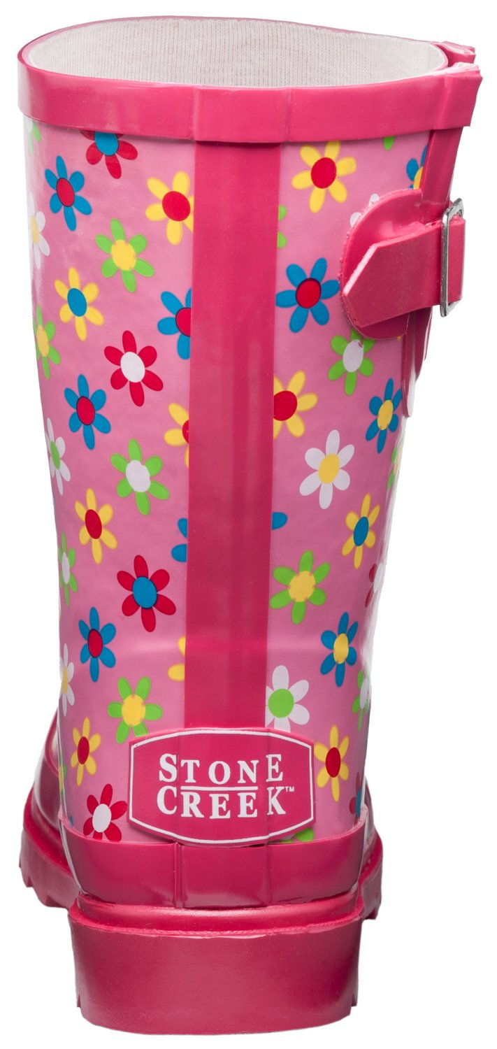 Stone Creek Girls' Flower Power Rubber Boots thumbnail