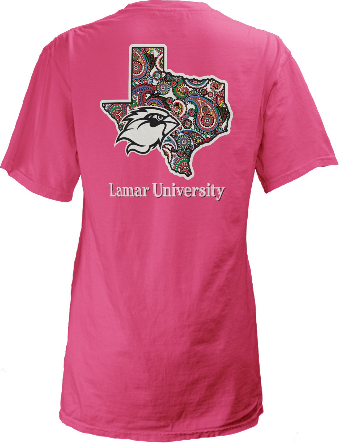 Three Squared Juniors' Lamar University Preppy Paisley Tshirt Academy