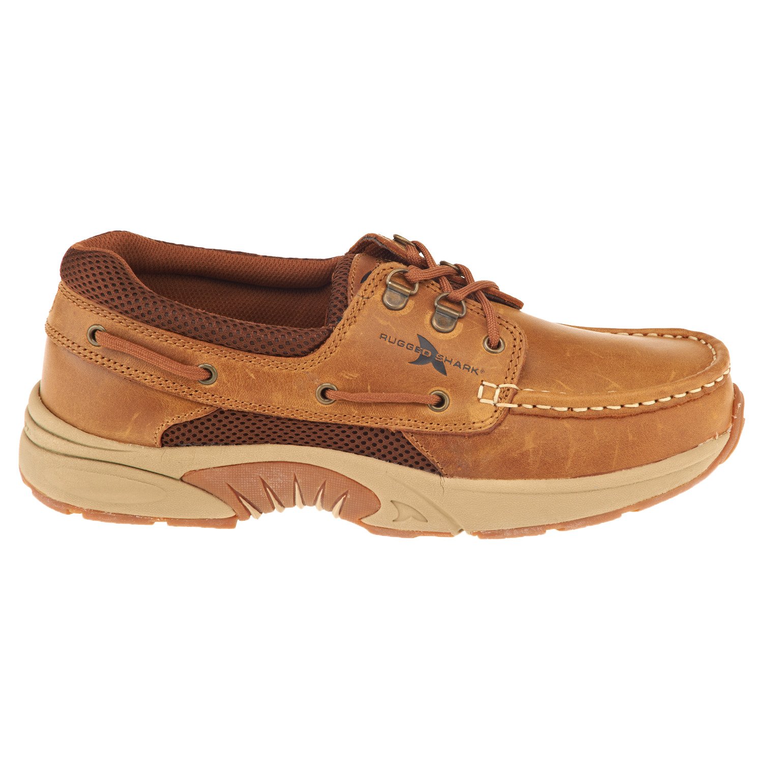 Rugged Shark Men's Atlantic 3-Eye Oxford Boat Shoes