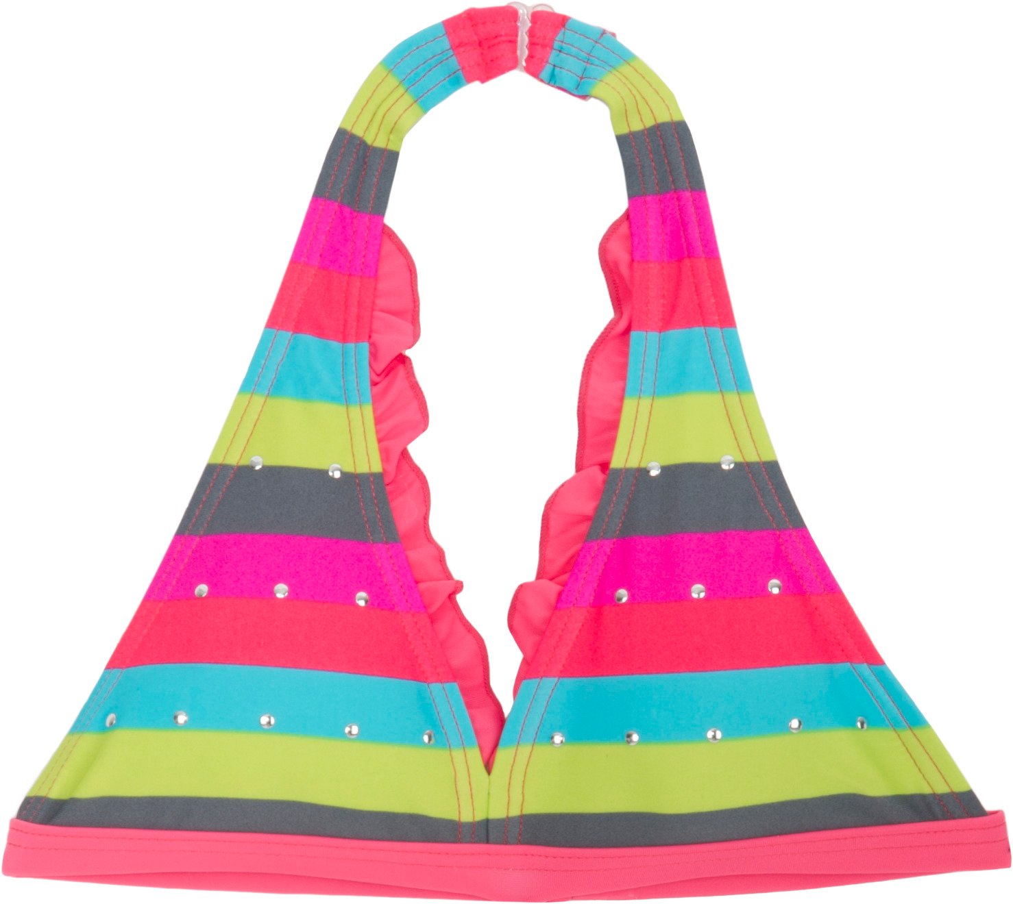 Malibu Girls' Pretty Stripe Halterkini