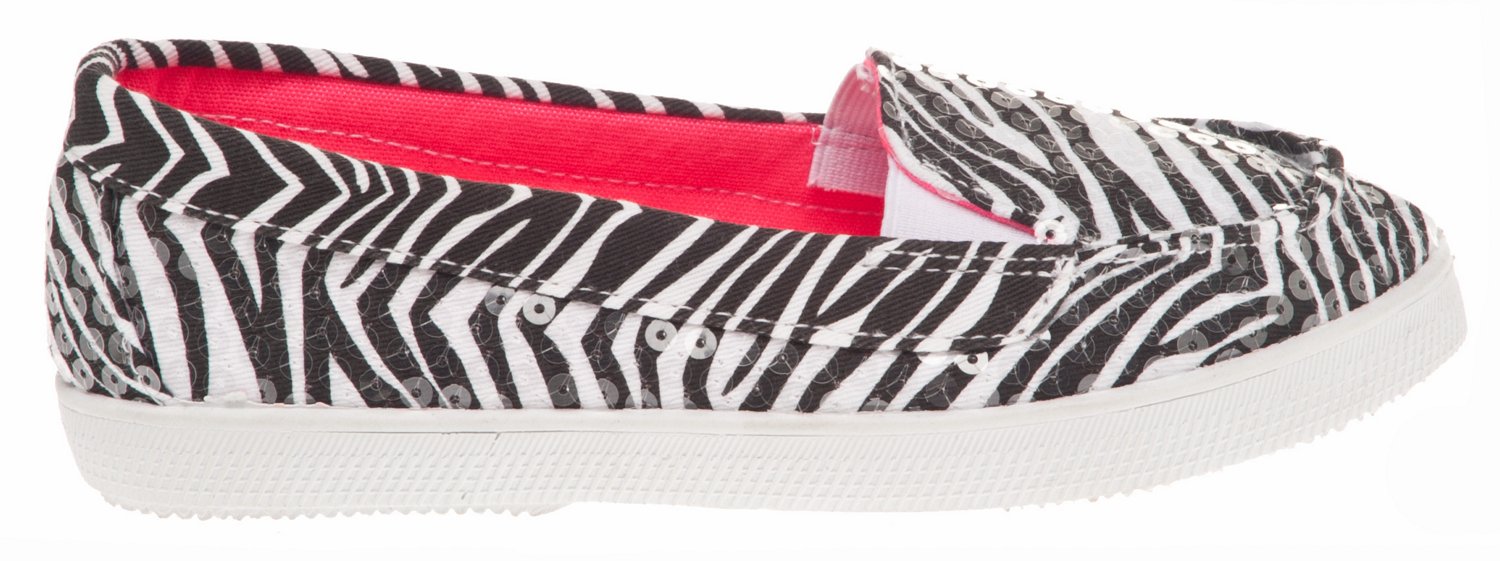 Tredz Girls' Poppy Zebra Sequin Athletic Lifestyle Shoes