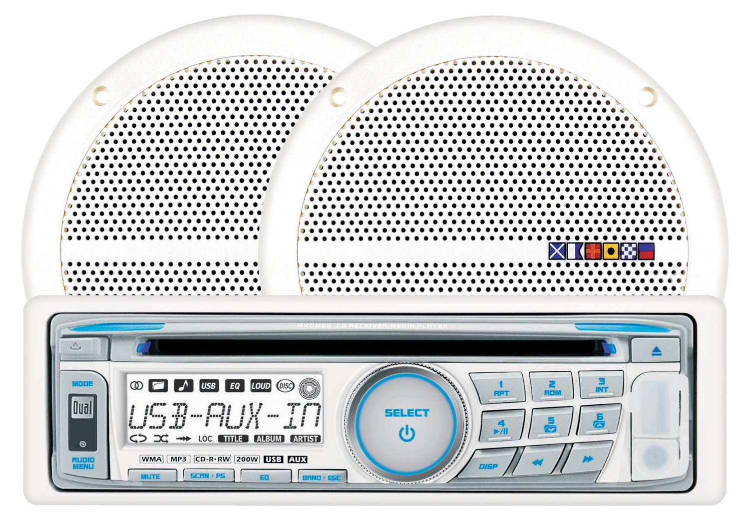 Dual MXCP66 200W Marine Audio Receiver with 6-1/2