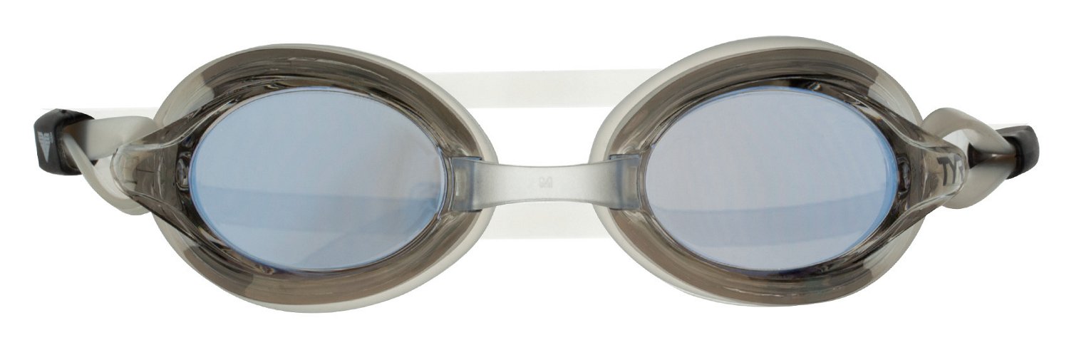 TYR Adults' Velocity Metallized Silver Swim Goggles