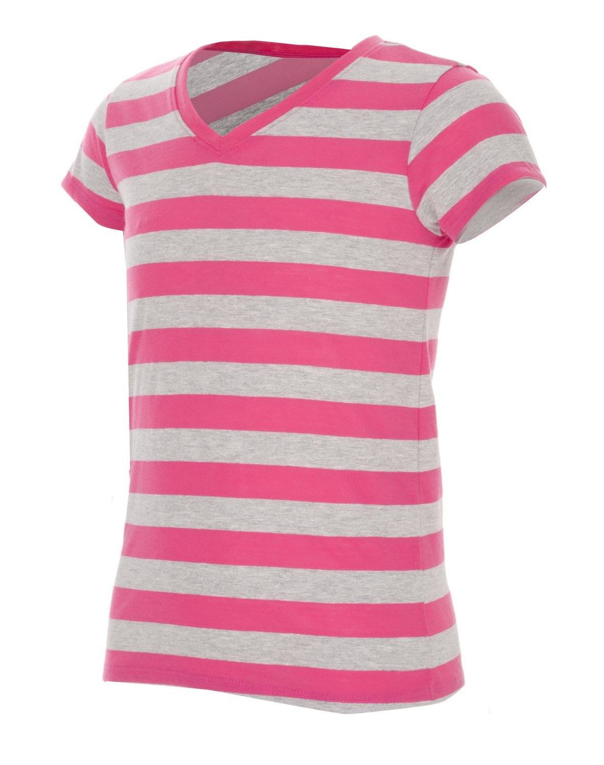 BCG Girls' Striped Short Sleeve V-neck T-shirt