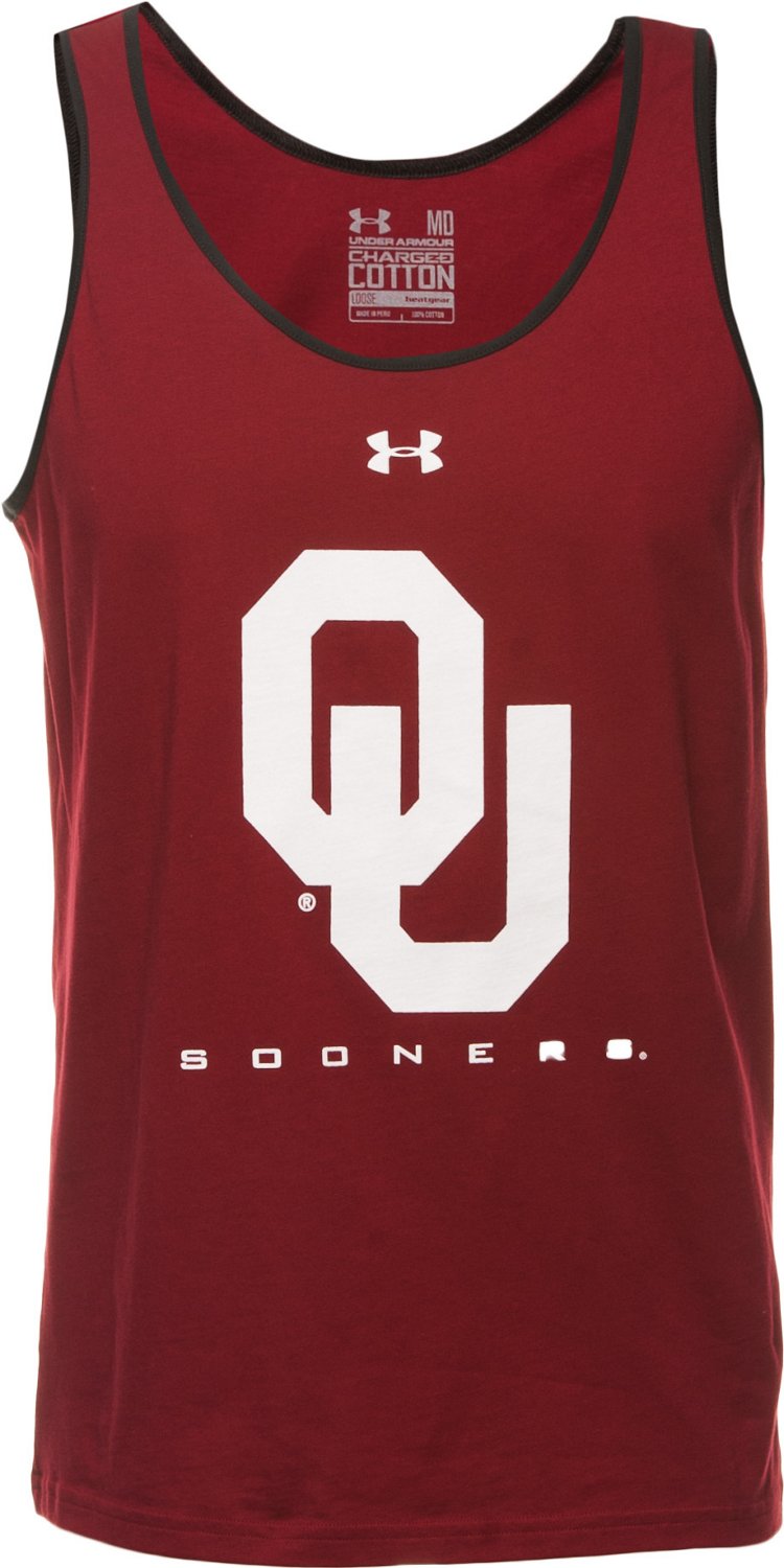 Under Armour® Men's University of Oklahoma Charged Cotton Tank Top
