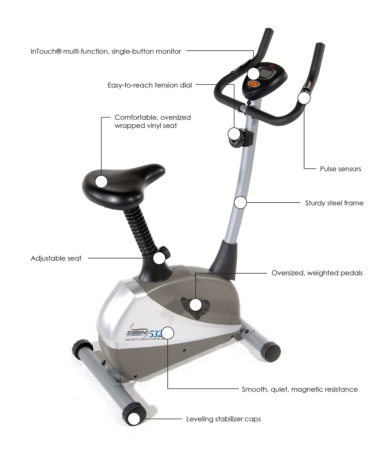 stamina 5325 magnetic upright exercise bike