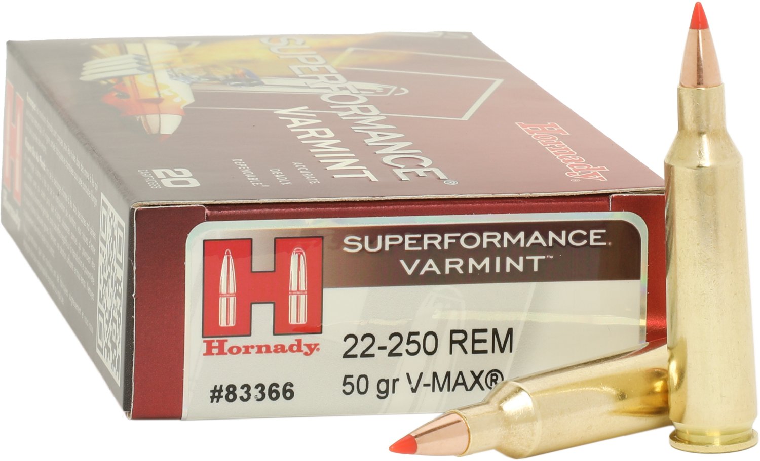 Hornady V-MAX™ Superformance™ Varmint .22-250 50-Grain Rifle Ammunition