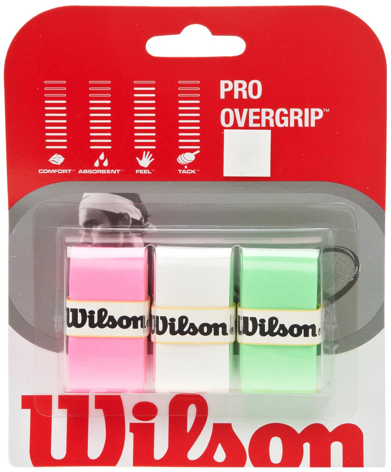 Wilson Pro Overgrip Tennis Racquet Grips 3-Pack