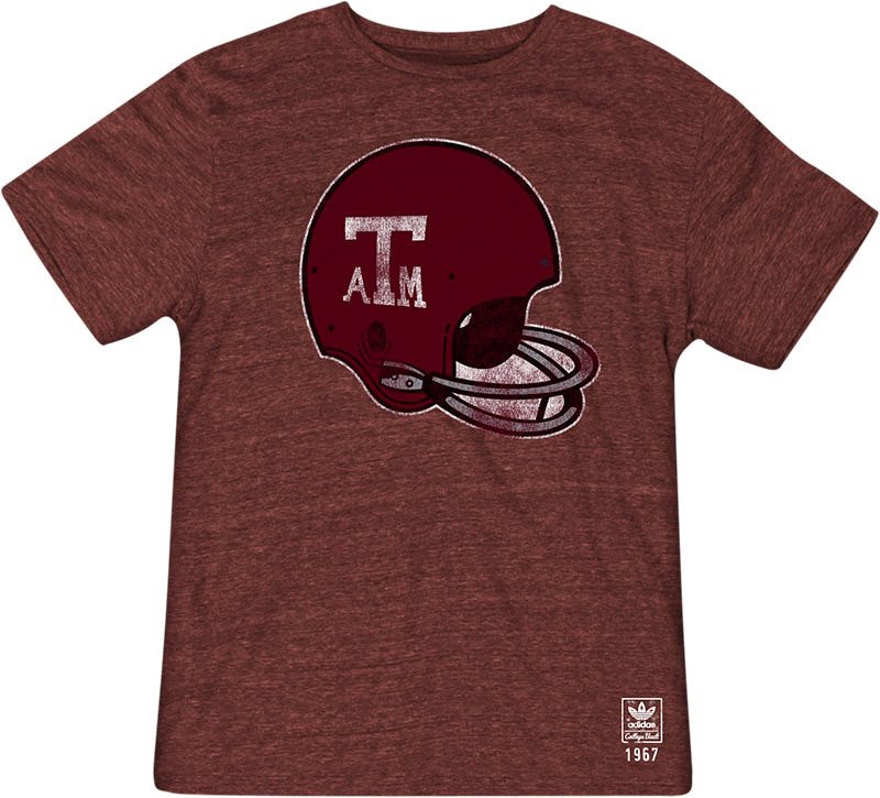 adidas Men's Texas A&M University Big Retro Helmet T-shirt