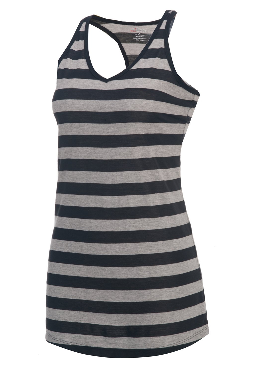 BCG Women's Heather Stripe Racerback V-neck Tank Top