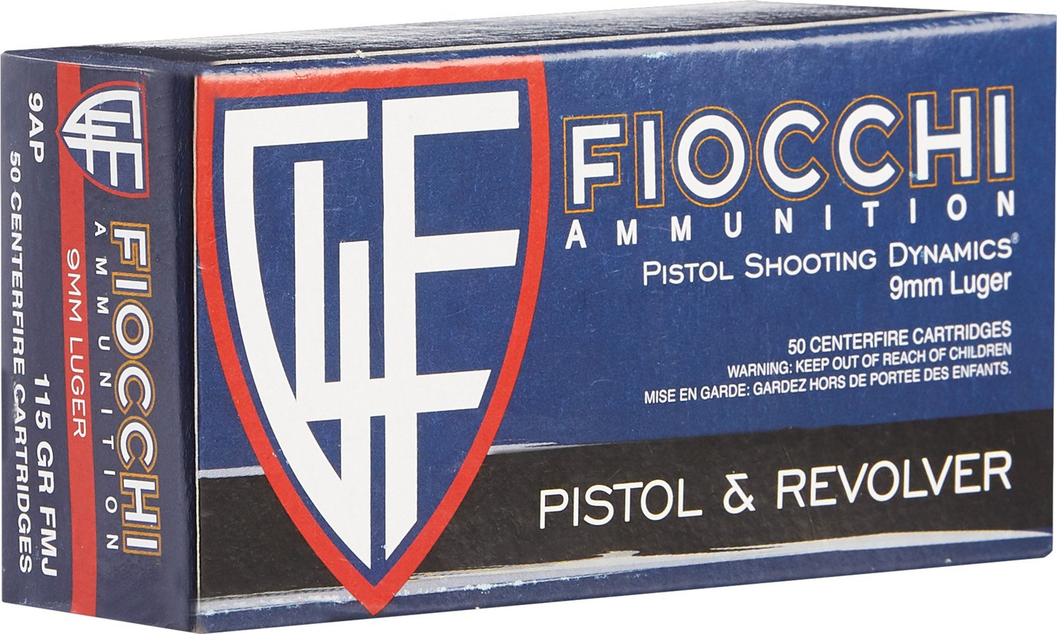 Fiocchi Pistol Series Dynamics 9mm 115-Grain Centerfire Ammunition