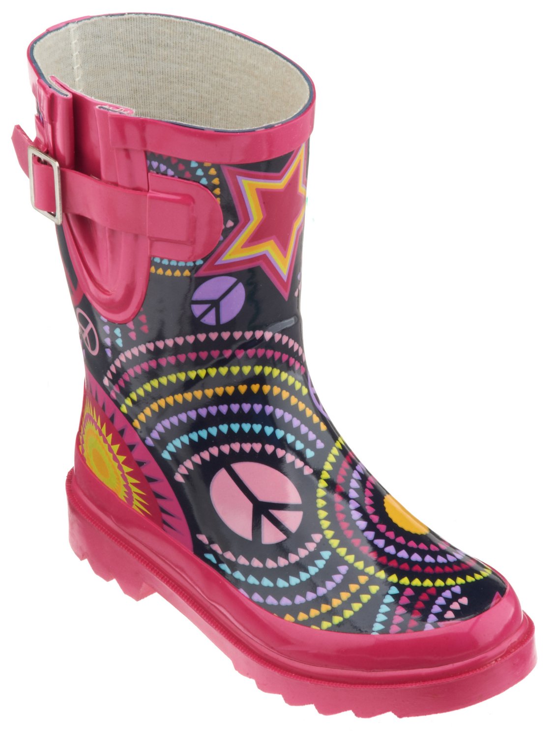 Stone Creek Girls' Peace and Stars Rubber Boots thumbnail