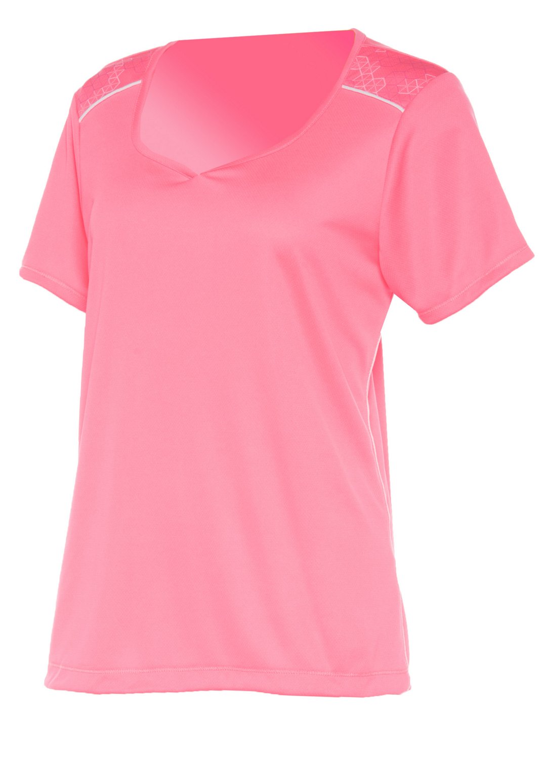 BCG Women's Fashletes Short Sleeve Print Insert Mesh T-shirt