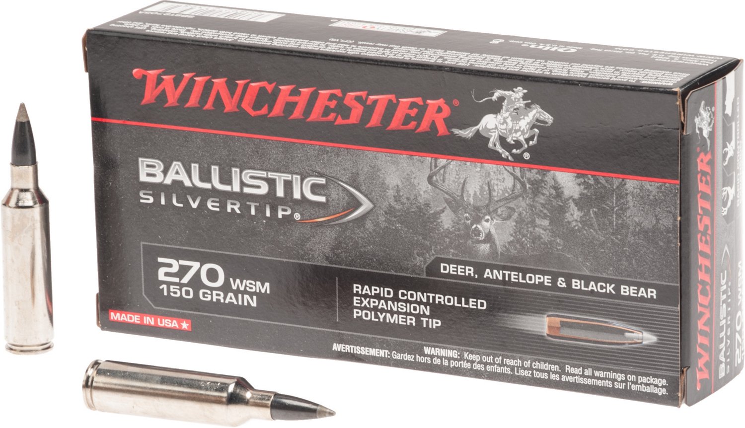 Winchester .270 WSM 150-Grain Ballistic Silvertip Rifle Ammunition