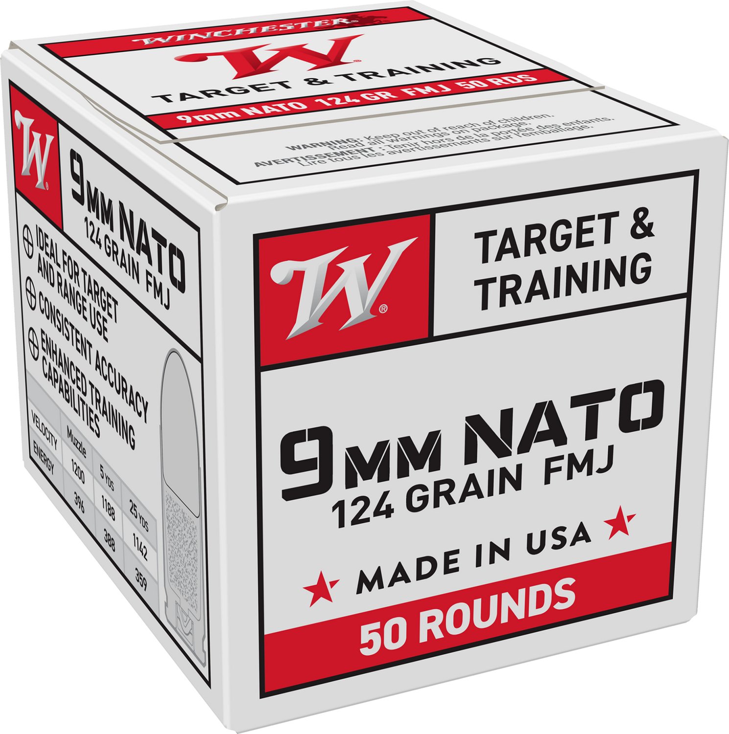 Winchester 9 mm NATO 124-Grain Ammunition