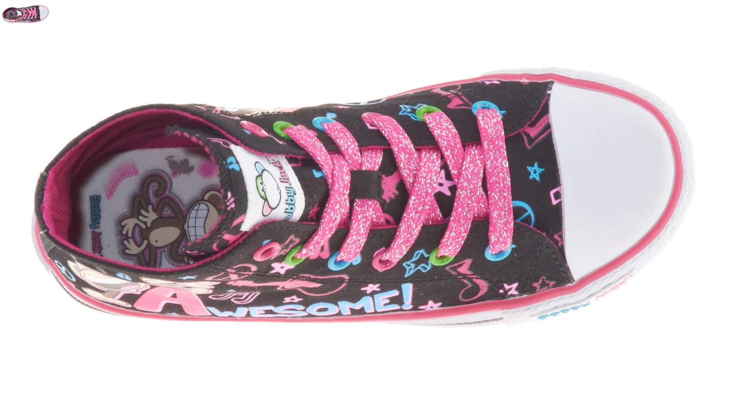 Bobby Jack Girls' Awesome Vulcanized High-Top Athletic Lifestyle Shoes thumbnail