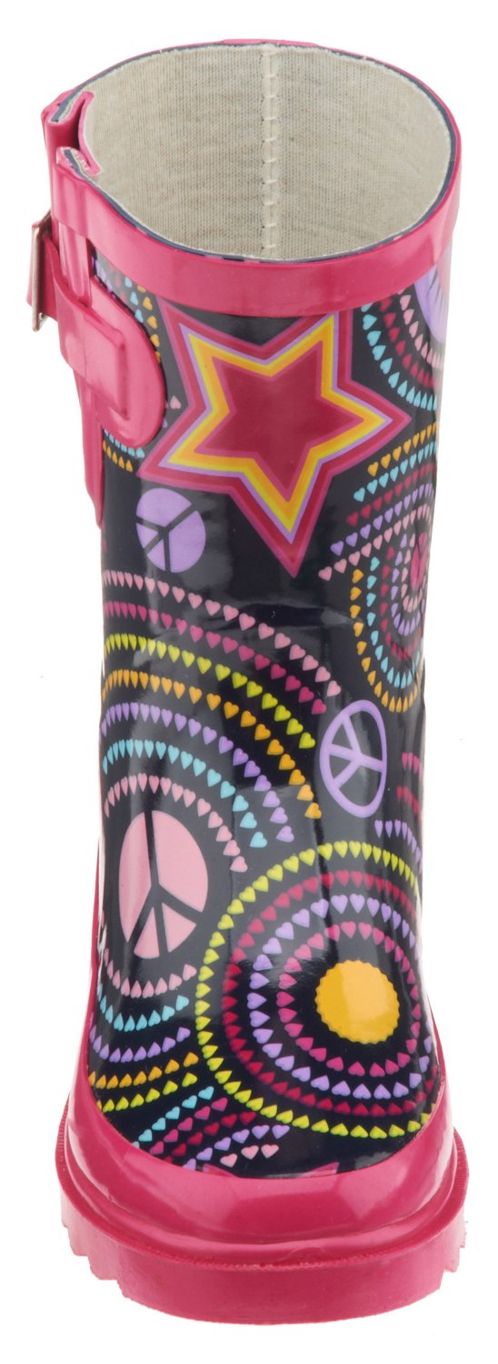 Stone Creek Girls' Peace and Stars Rubber Boots thumbnail