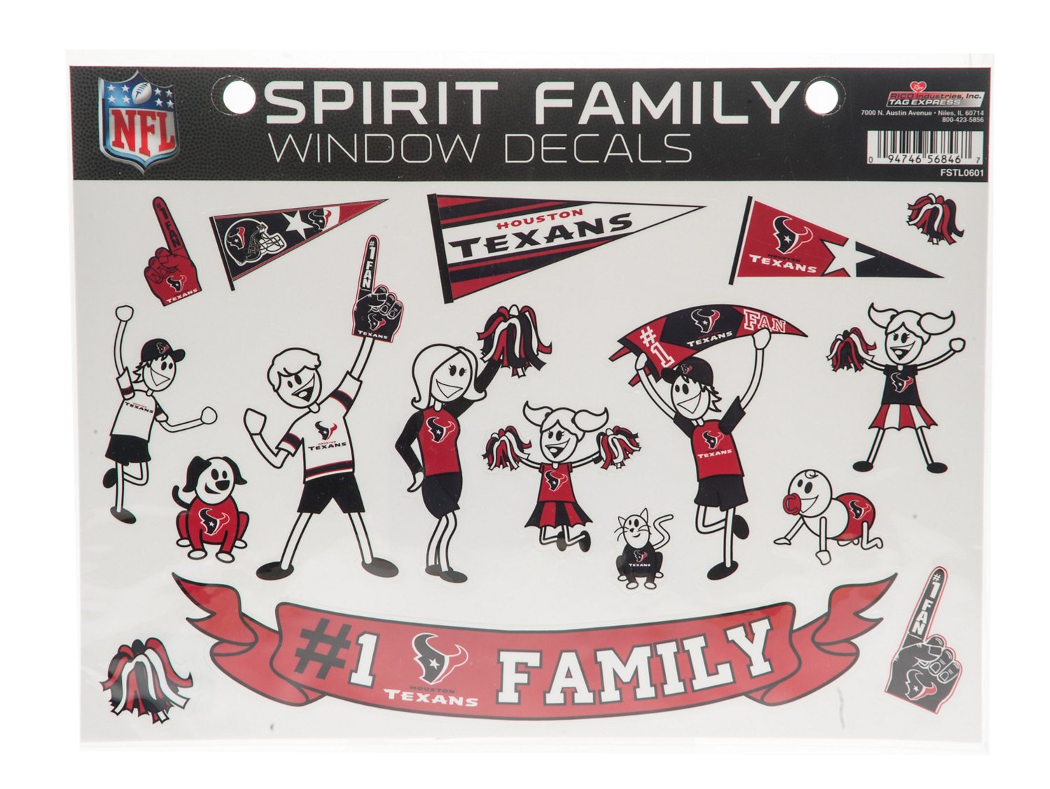 Tag Express Houston Texans Family Sticker Sheet