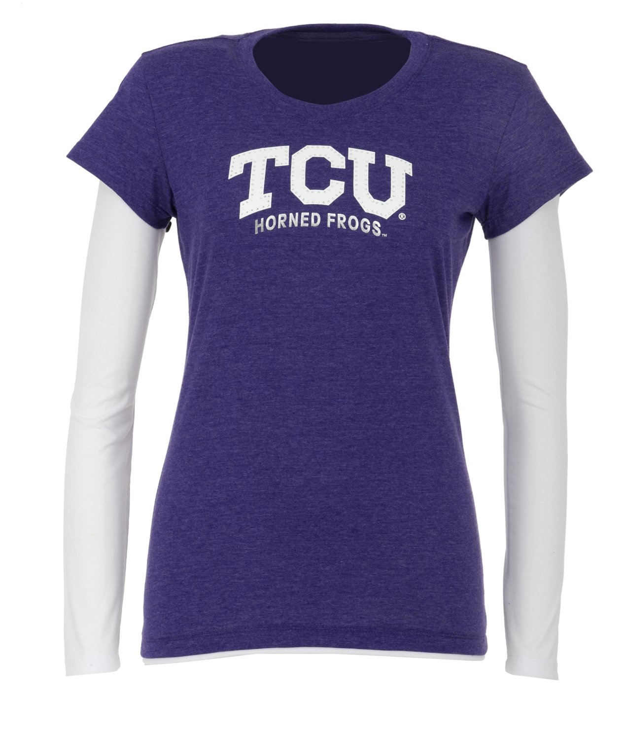 Colosseum Athletics Women's Texas Christian University Cascade Double Layer T-shirt
