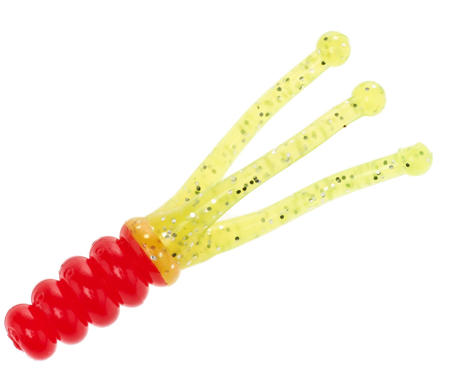 Red-Chartreuse Silver Glitter Tail
