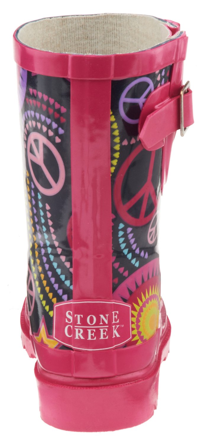 Stone Creek Girls' Peace and Stars Rubber Boots thumbnail