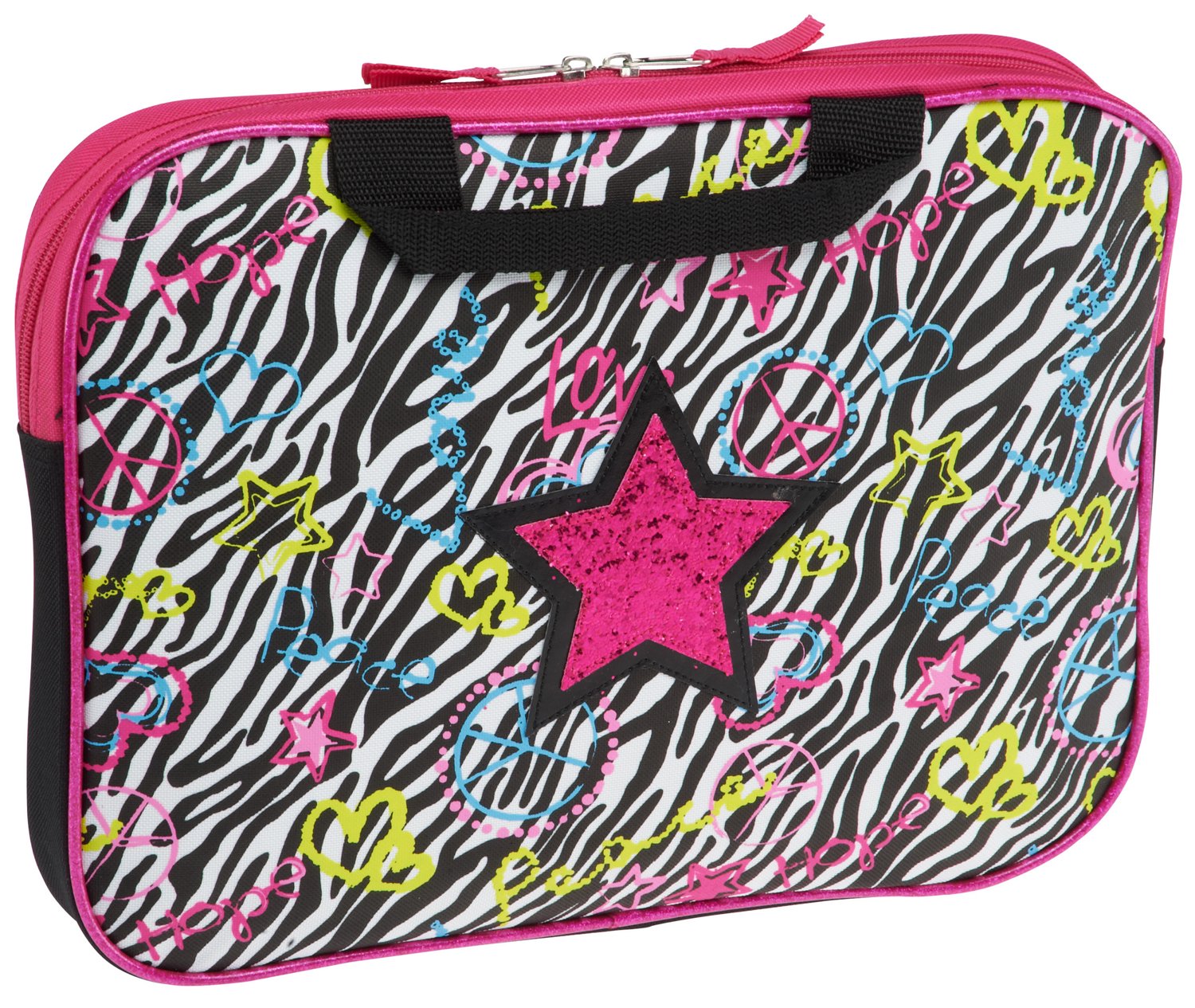 Reese & Kelly Girls' Colorful Zebra Laptop Case