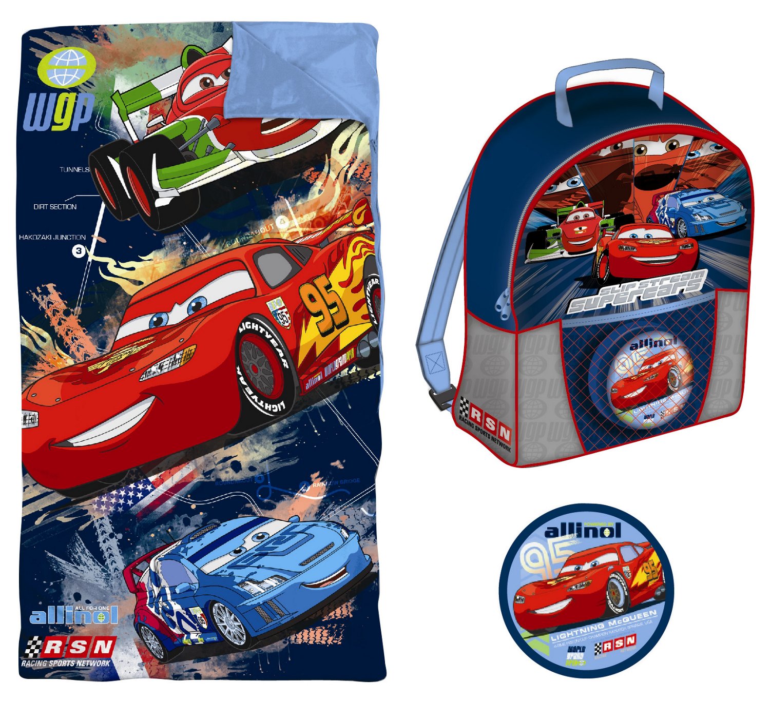 Disney Kids' Cars 2 Backpack and Sleeping Bag Combo