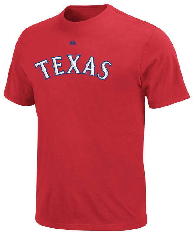Majestic Adult's Texas Rangers Yu Darvish Name and Number Tee thumbnail