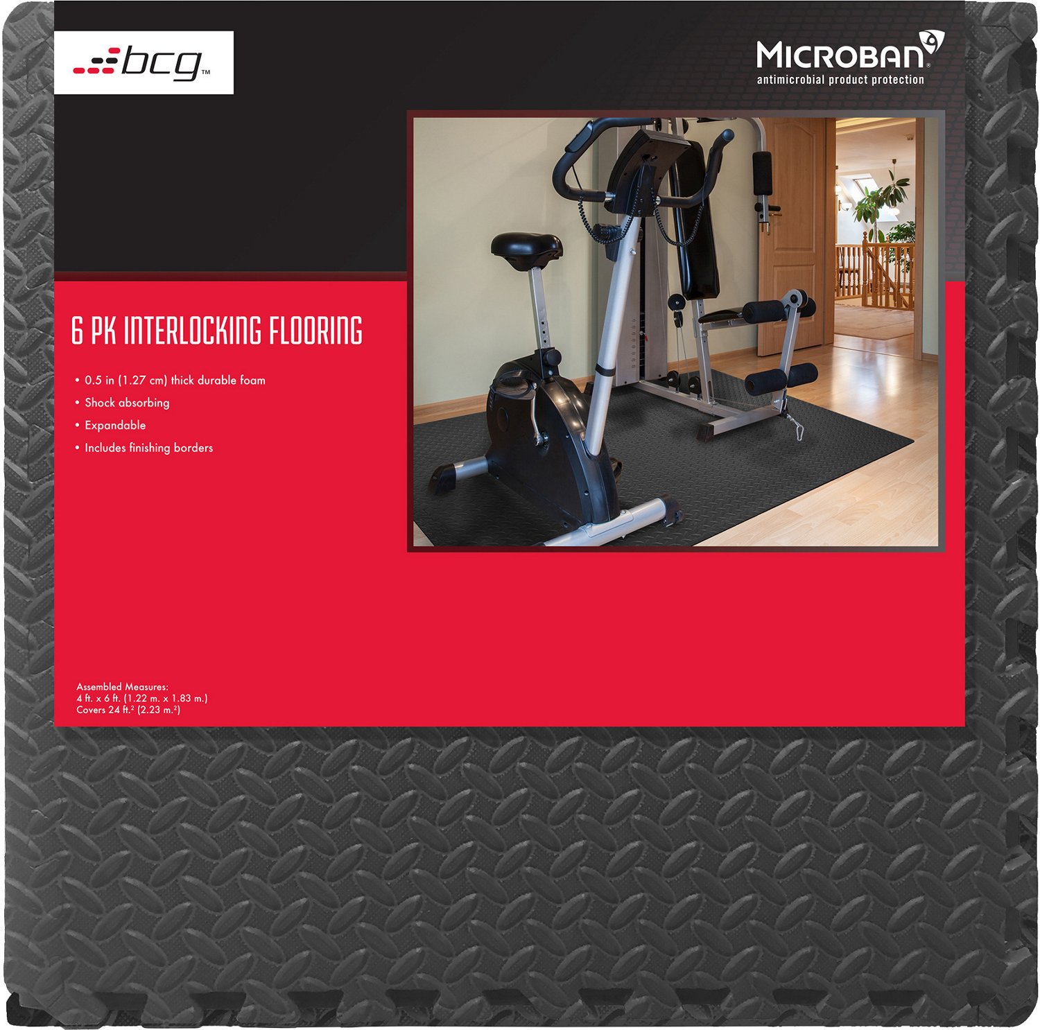 BCG Diamond Plate Fitness Flooring System 6-Pack