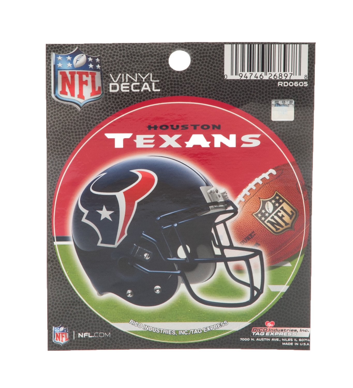 Tag Express Houston Texans Vinyl Round Decal